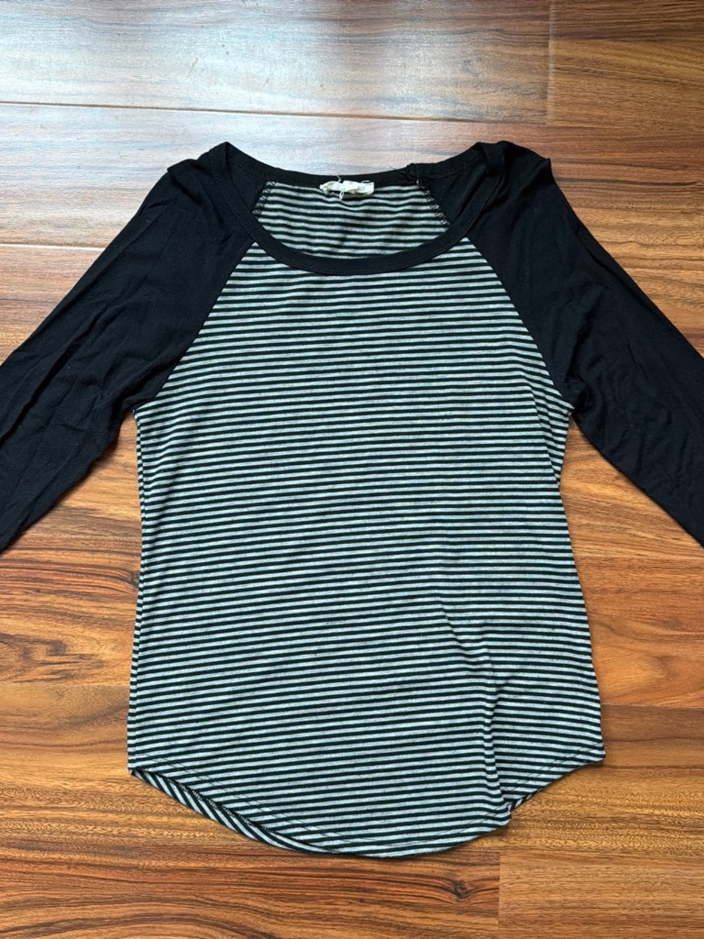 Rolla Coster Black & White Striped Raglan Long Sleeve Top